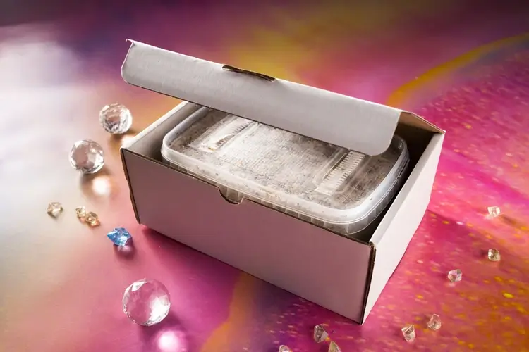 Growkit components – mycelium block, filter bag and packaging