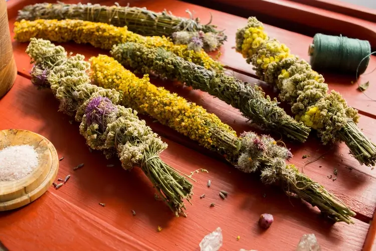 Natural herbal incense bundles